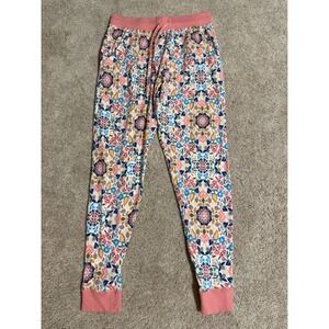 Vera Bradley Womens Floral Medallion Jogger Pajama Pants Pink Multicolor XS